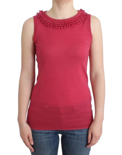 John Galliano Wool Knit Top In Pink