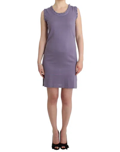 John Galliano Purple Cotton Jersey Dress