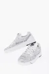 John Galliano Fabric Gazette Sneakers With Rhinestone Embellishment In White