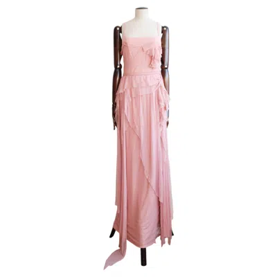 Pre-owned John Galliano Fall/winter 2007 Dusty Pink Dress With Layered Silk Chiffon