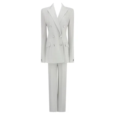 Pre-owned John Galliano F/w 1994  Runway Iceberg Blue Satin Double Breasted Oversized Suit