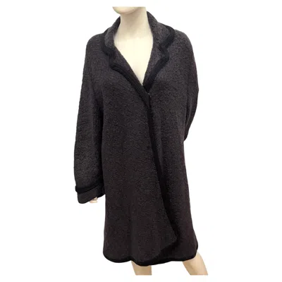 Pre-owned John Galliano F/w 1998 � Cabaret � Anthracite Mohair Wool Boucl� Long Coat In Black