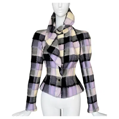 Pre-owned John Galliano Fw 1998 Sculptural Jacket Wool Silk In Gray