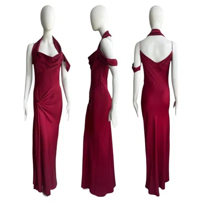 Pre-owned John Galliano F/w 1999 Crimson Bias Cut Satin Evening Gown In Red