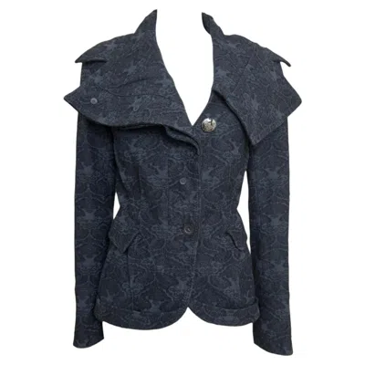 Pre-owned John Galliano F/w 2006 Jacquard Fitted Blazer In Black