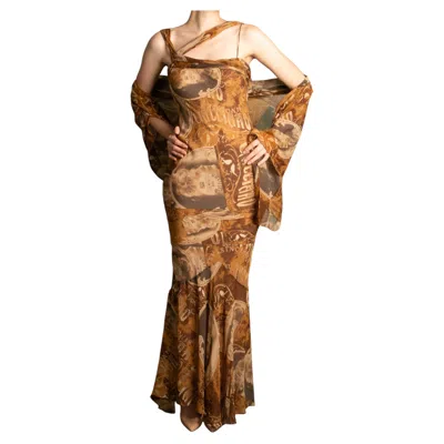Pre-owned John Galliano Galliano Dress 'everyday Is Beautiful' By  Summer 2003 In Brown