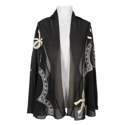 Pre-owned John Galliano Galliano Silk Muslin Stole In Black