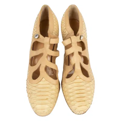 Pre-owned John Galliano Galliano Snake Snake Pumps Shoes, Size 37 In Sand