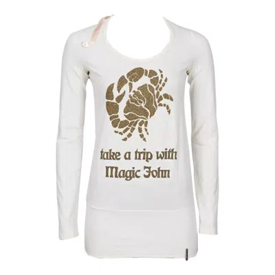 Pre-owned John Galliano Galliano White Longsleeve Sweater Tunic - Size S