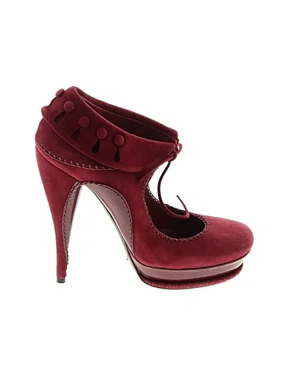 Pre-owned John Galliano Heels In Burgundy