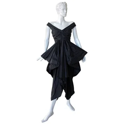 Pre-owned John Galliano Hi Fashion Sculptural Evening Dress In Black