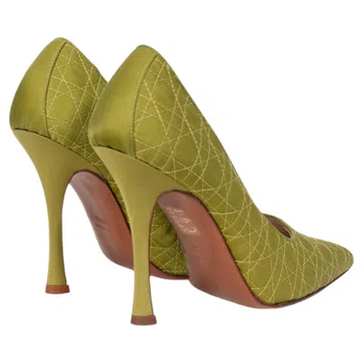 Pre-owned John Galliano Late 1990s Christian Dior By  Unworn Chartreuse Green Cannage Pumps