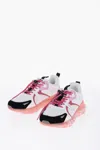 John Galliano Leather And Fabric Sneakers With Logoed Sole In Multi