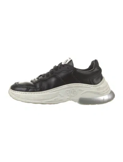 Pre-owned John Galliano Leather Graphic Print Chunky Sneakers In Multi