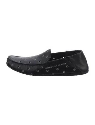 Pre-owned John Galliano Leather Loafers In Black