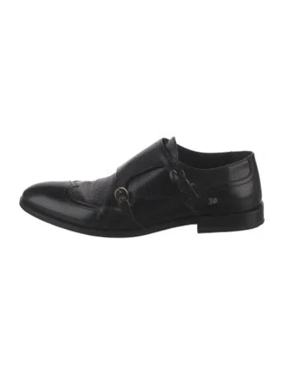 Pre-owned John Galliano Leather Monk Straps In Black