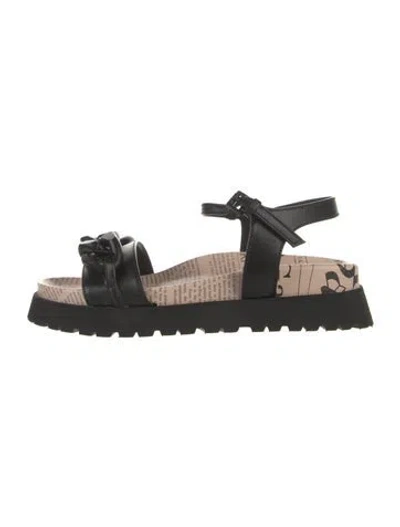 Pre-owned John Galliano Leather Printed Sandals In Multi