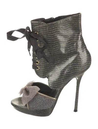 Pre-owned John Galliano Leather Striped Sandals In Green