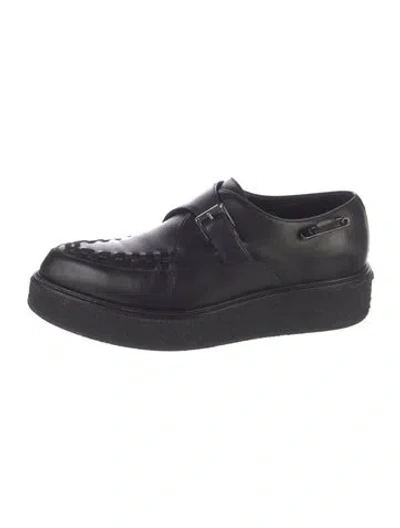 Pre-owned John Galliano Leather Whipstitch Trim Oxfords In Blue