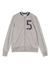 John Galliano Logo-print Zip-up Jacket In Grey