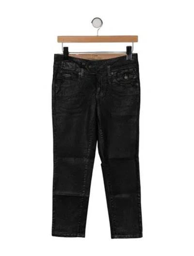 Pre-owned John Galliano Low-rise Straight Leg Jeans In Black