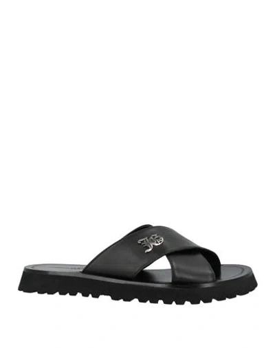 John Galliano Man Sandals Black Size 7 Soft Leather