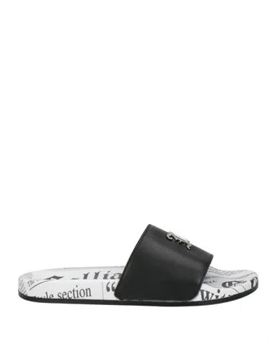 John Galliano Man Sandals Black Size 8 Calfskin