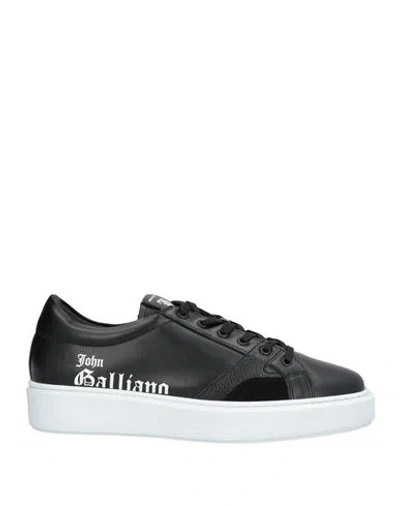 John Galliano Man Sneakers Black Size 12 Leather
