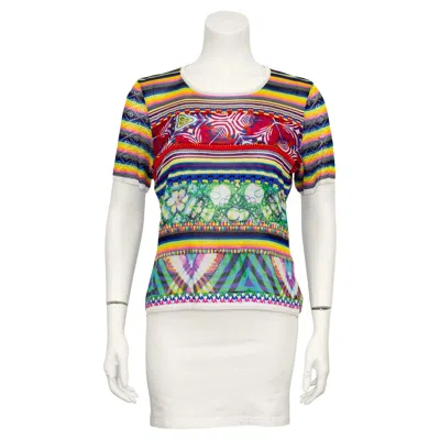 Pre-owned John Galliano Mid 2000's  Patchwork Crochet And Eyelet Knit T-shirt In Sand