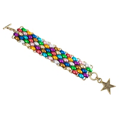 Pre-owned John Galliano Multicolor Aluminum Link Bracelet Bangle
