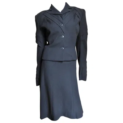 Pre-owned John Galliano New Runway Skirt Suit With Elaborate Detail 1990s In Black
