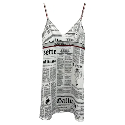 Pre-owned John Galliano Newspaper/gazette/newspaper Print Slip Dress, An Iconic  Design. In Gray