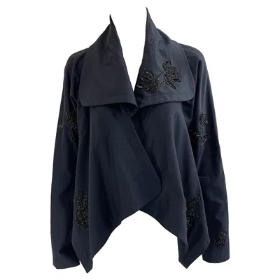 Pre-owned John Galliano Nwt  Early 2000s Black Beaded Sequin Size 6 Rayon Y2k Swing Jacket