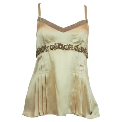 Pre-owned John Galliano Pale Pink Silk Cami W Beading