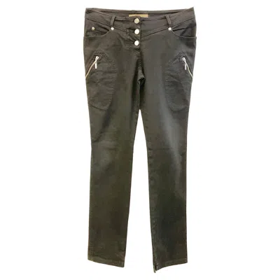 Pre-owned John Galliano Pantalone Slim Nero In Tessuto Denim Stretch In Black