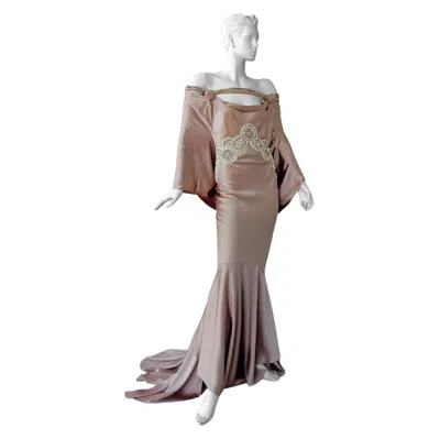 Pre-owned John Galliano Rare Deco Inspired High Style Gown In Gray