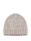 John Galliano Ribbed Wool Beanie In Brown