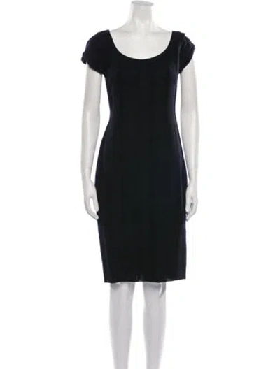 Pre-owned John Galliano Scoop Neck Knee-length Dress In Blue