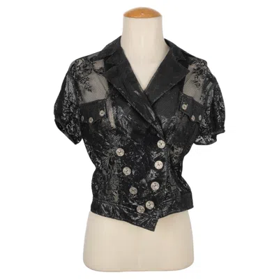Pre-owned John Galliano Short-sleeved Black Lace Top