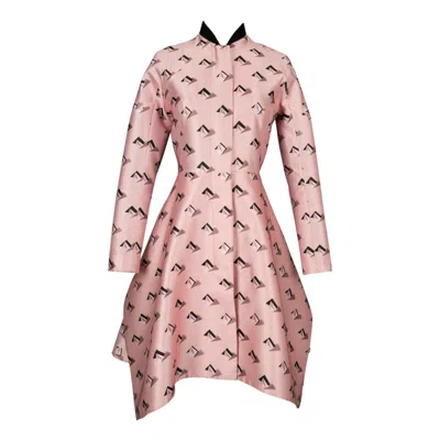 Pre-owned John Galliano Silk Coat With Geographical Patterns, 2014 In Sand