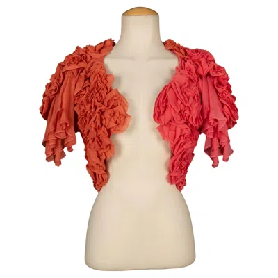 Pre-owned John Galliano Silk Crepe Bolero/jacket In Orange And Pink Tones