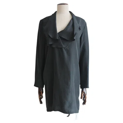 Pre-owned John Galliano Spring/summer 1989 ‘charles James' Black Silk Ruffle Collar Blouse