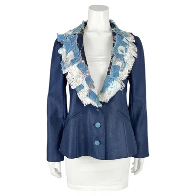 Pre-owned John Galliano Spring/summer 2002  Denim Patchwork Blazer In Purple
