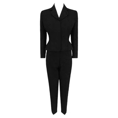 Pre-owned John Galliano S/s 1996  �l'ecole De Danse� Runway Broderie Anglaise Pantsuit Us8 In Black