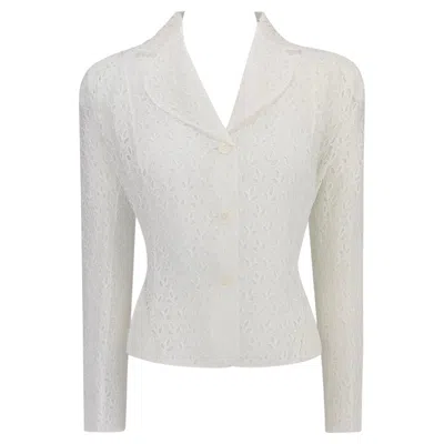 Pre-owned John Galliano S/s 1996  Paris Broderie Anglaise Ballet Peplum White Jacket Blazer