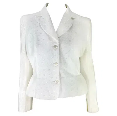 Pre-owned John Galliano S/s 1996  Paris Broderie Anglaise Ballet Peplum White Jacket Blazer