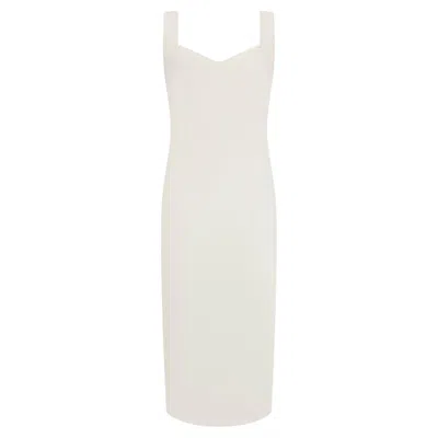 Pre-owned John Galliano S/s 2001  Off-white Stretch Denim High Slit Cocktail Dress In Beige