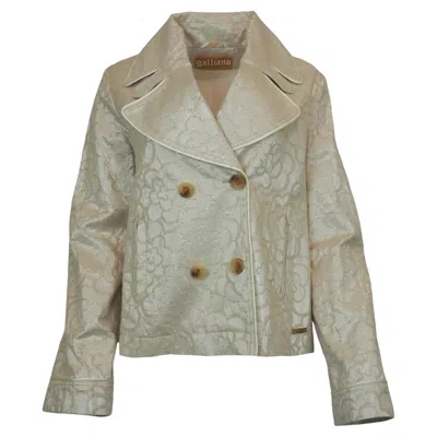 Pre-owned John Galliano S/s 2010 Brocade Peacoat In Gray