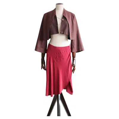 Pre-owned John Galliano S/s89 'charles James' Runway Bolero Jacket And Wrap Skirt Ensemble In Brown