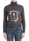John Galliano Wool Turtleneck Sweater In Grey